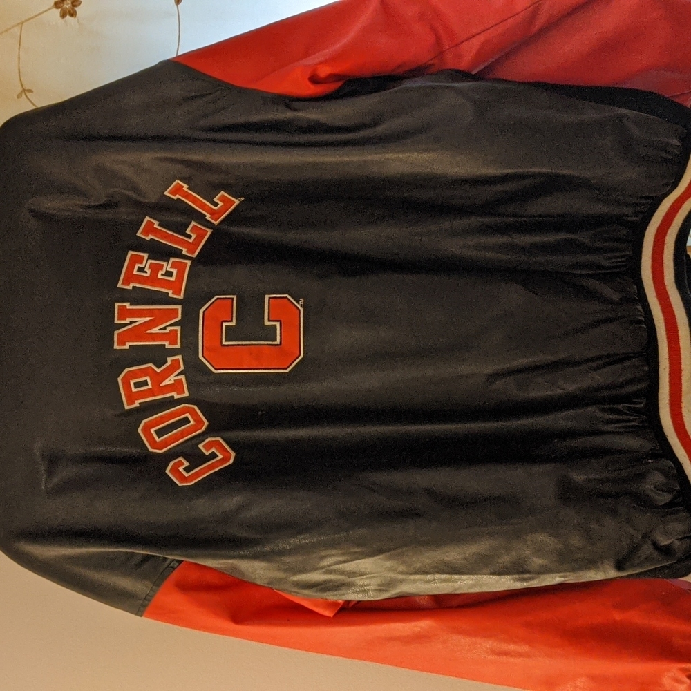 Cornell University Varsity Jacket Black and Red XL